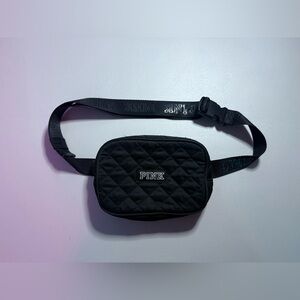 PINK Victoria Secret Black Quilted Belt Bag